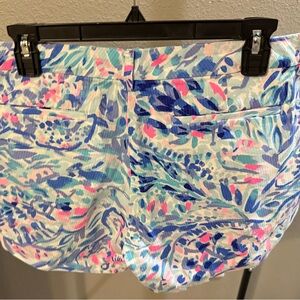 Floral Brushstroke Blue-Pink Women’s Shorts